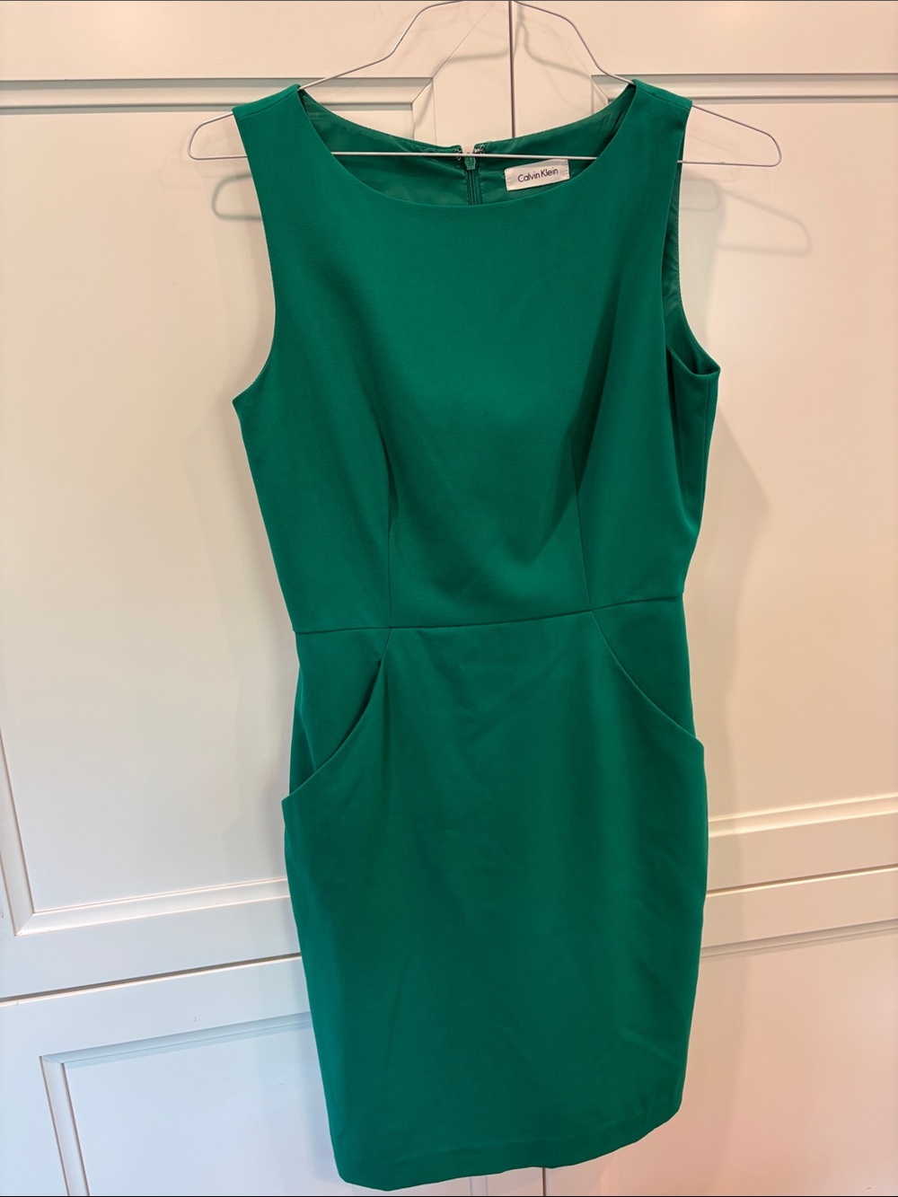 Calvin Klein Teal Green Sleeveless Sheath Dress Size 2